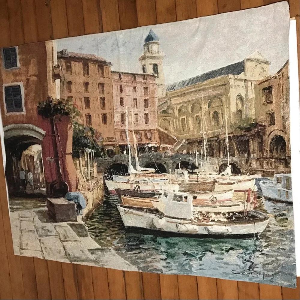George Bates “Mediterranean Colors” Woven Tapestry Wall Hanging Size 52” x 39.5”